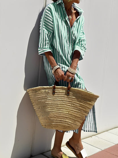 Amélie - Klassisk stripete kjole for kvinner