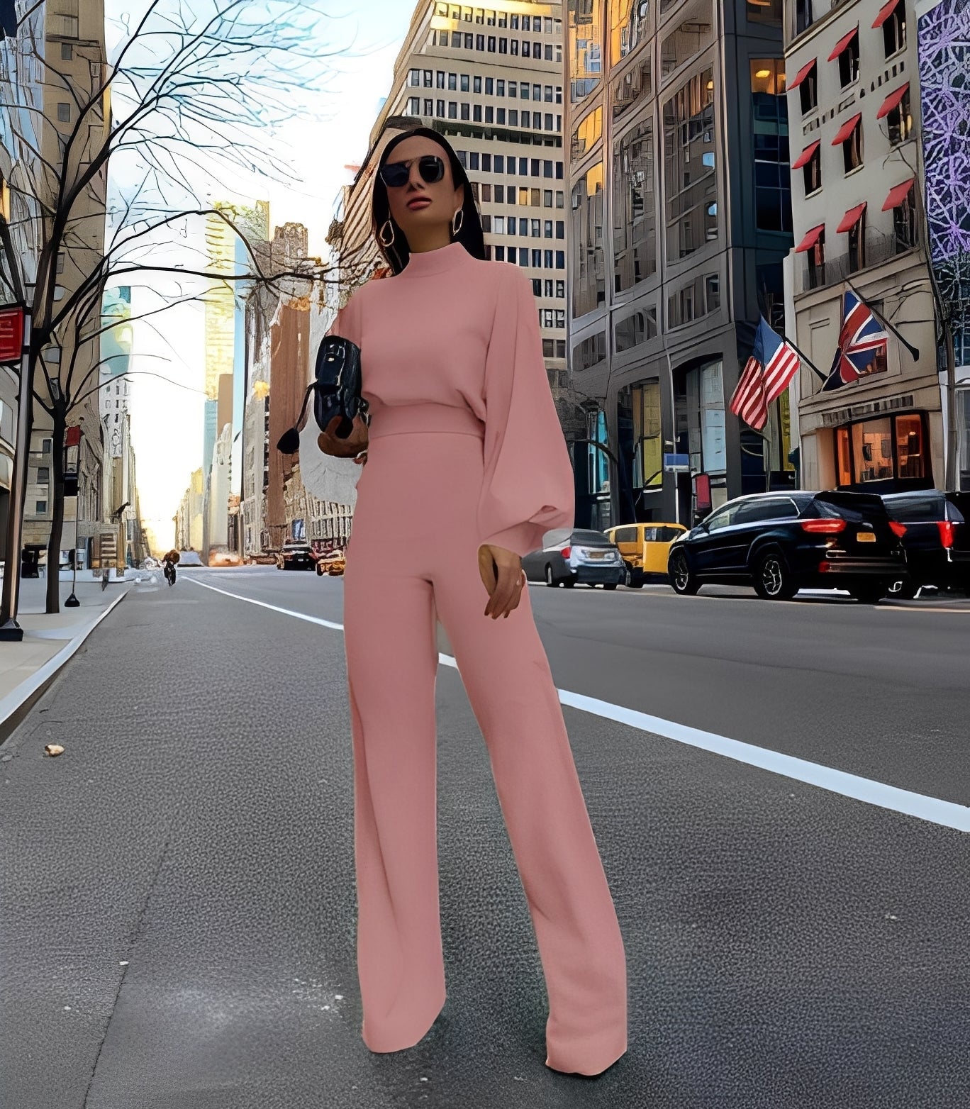 Rebeccah - Stilig langermet jumpsuit for damer