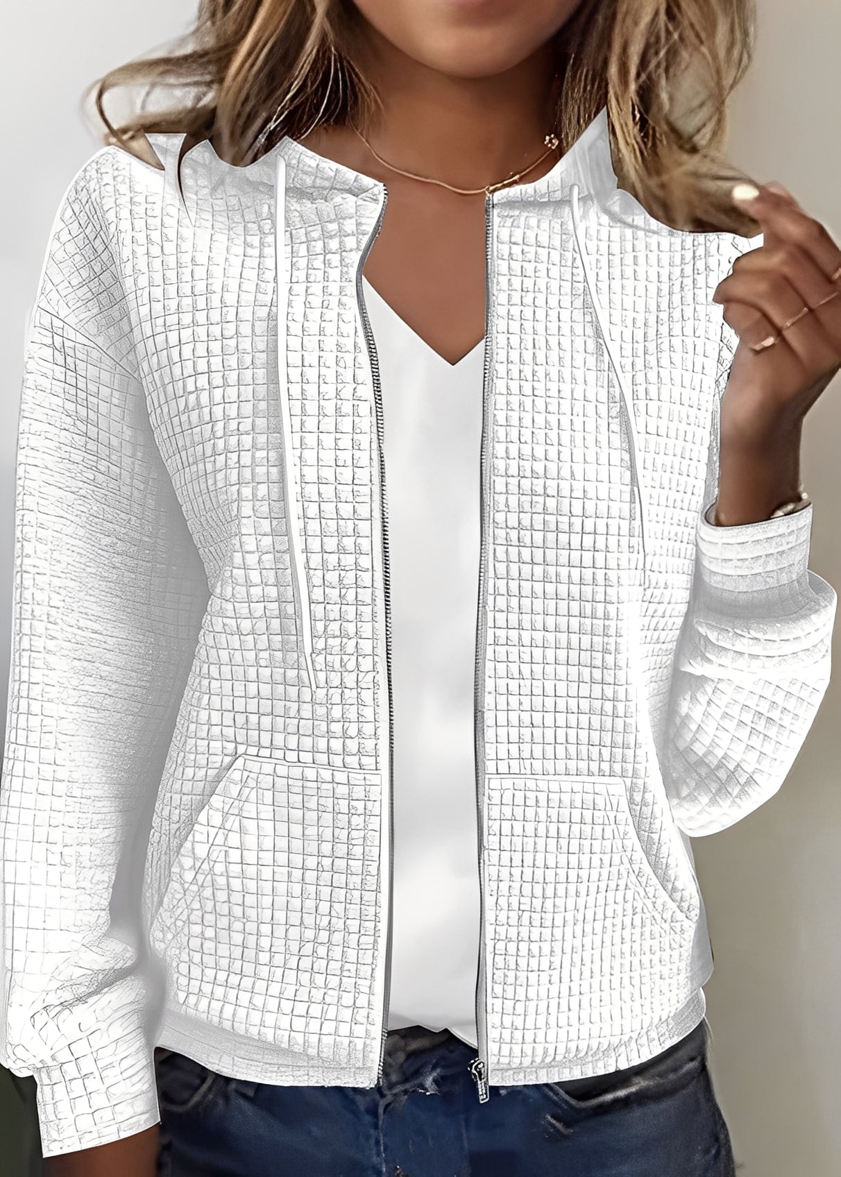 Katherine - Stilfull Cardigan med Hette og Lommer for Damer