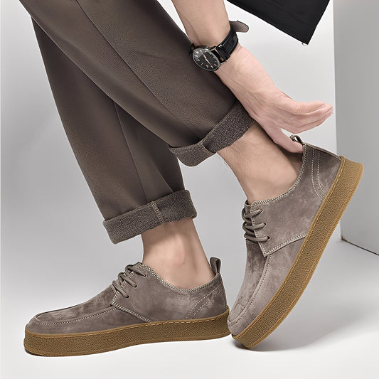Riordan - Stilfulle flate semsket sneakers for herrer