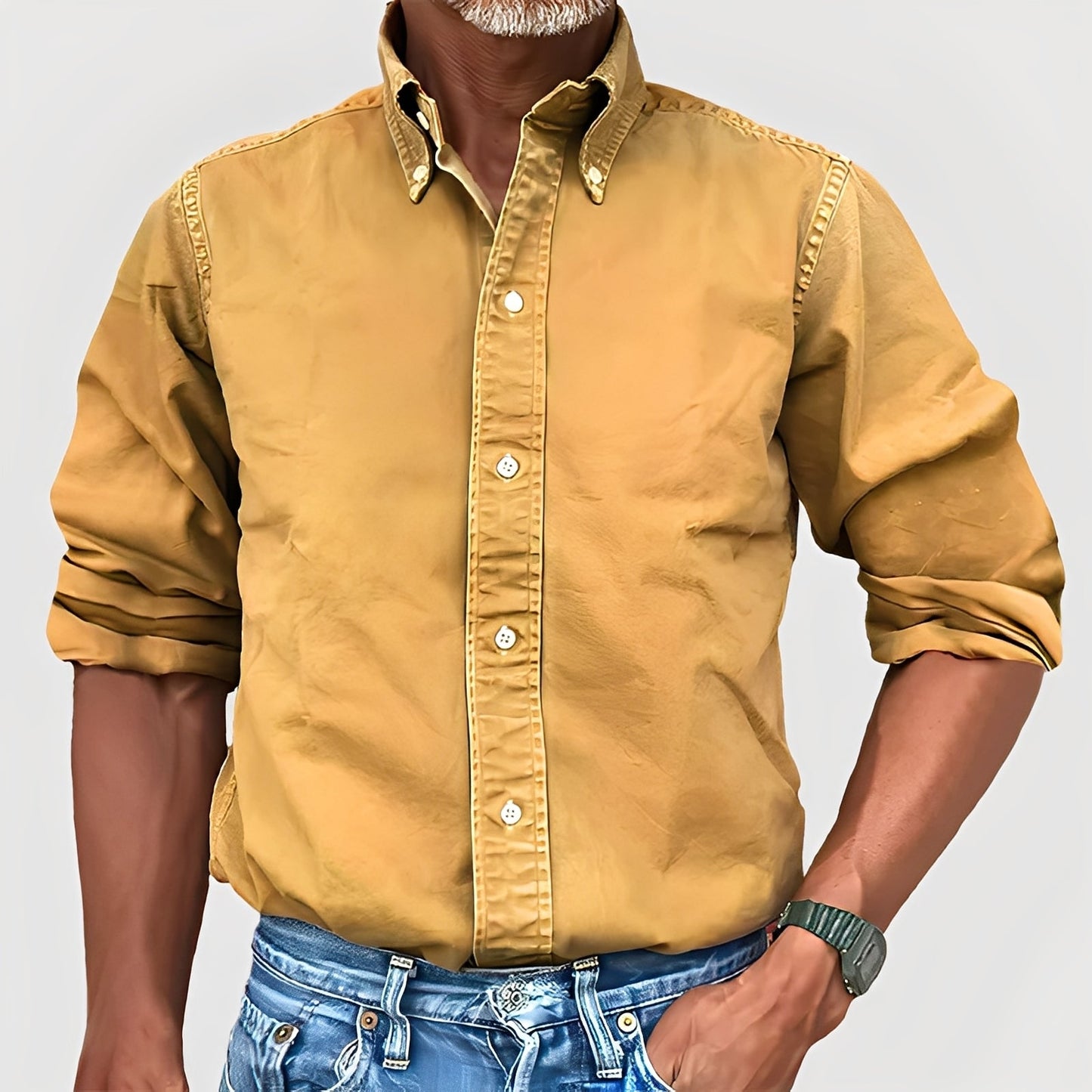 Micheal - Behagelig fritidsskjorte med lange ermer for herrer