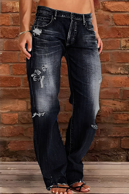 Demetria - Klassiske Washed-Jeans med lav midje for damer