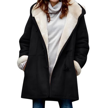 Madilyn - Tilfeldig dufflecoat med hette for damer