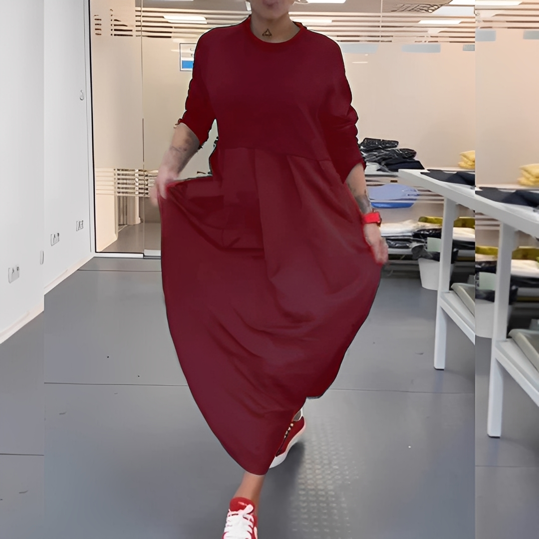 Gisèle - Kjole avslappet med rund hals for kvinner