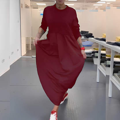 Gisèle - Kjole avslappet med rund hals for kvinner