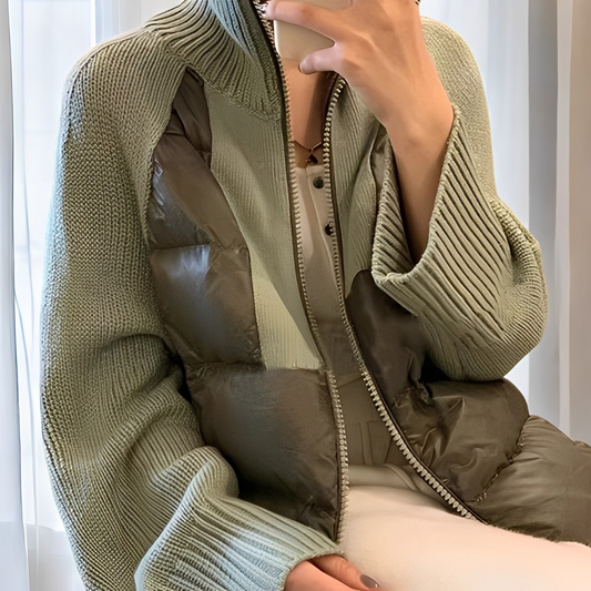 Harley - Uformell strikket parka med glidelås for kvinner