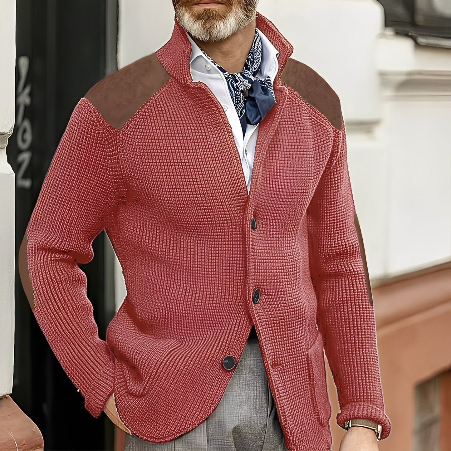 Caleb - Tilfeldig, smal strikkegenser for herrer