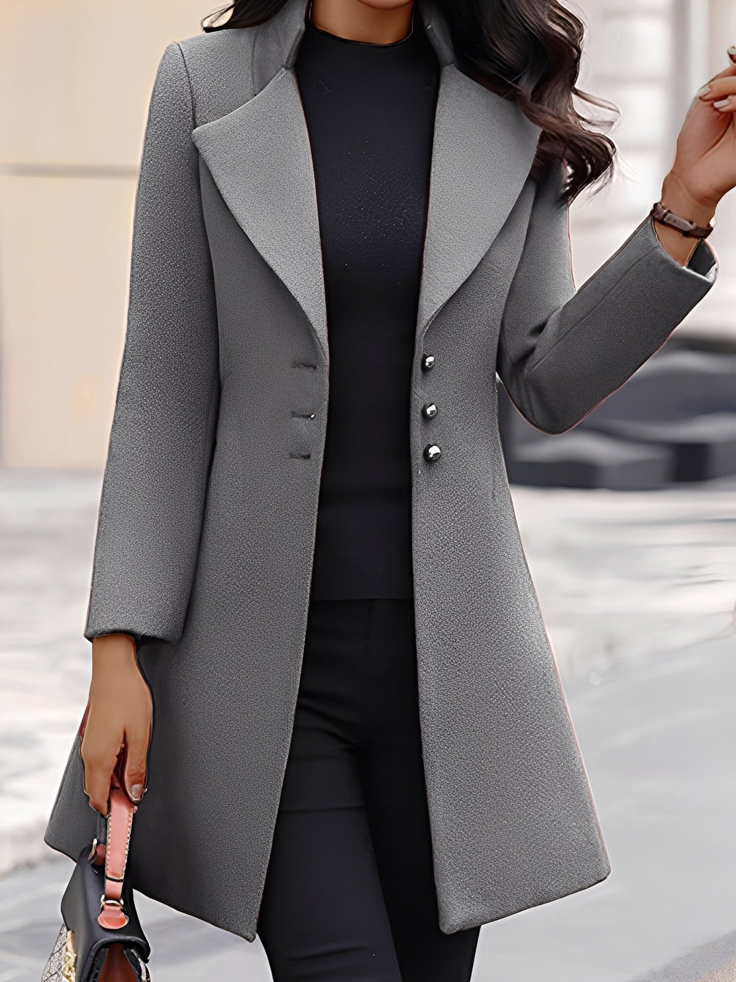 Aryana - Elegant, formell lang ullkappe for damer