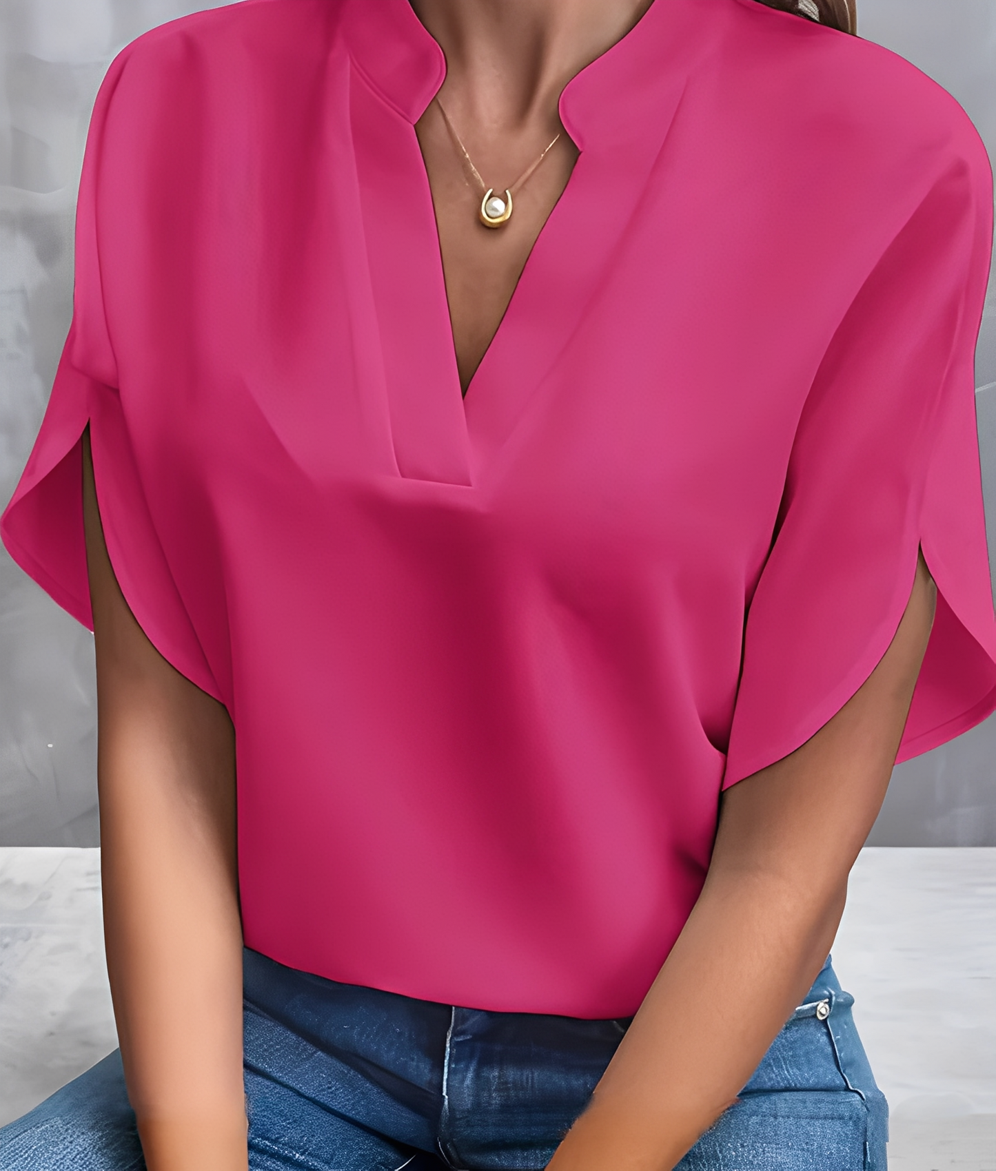 Chantelle - Enkel bluse med V-hals for damer