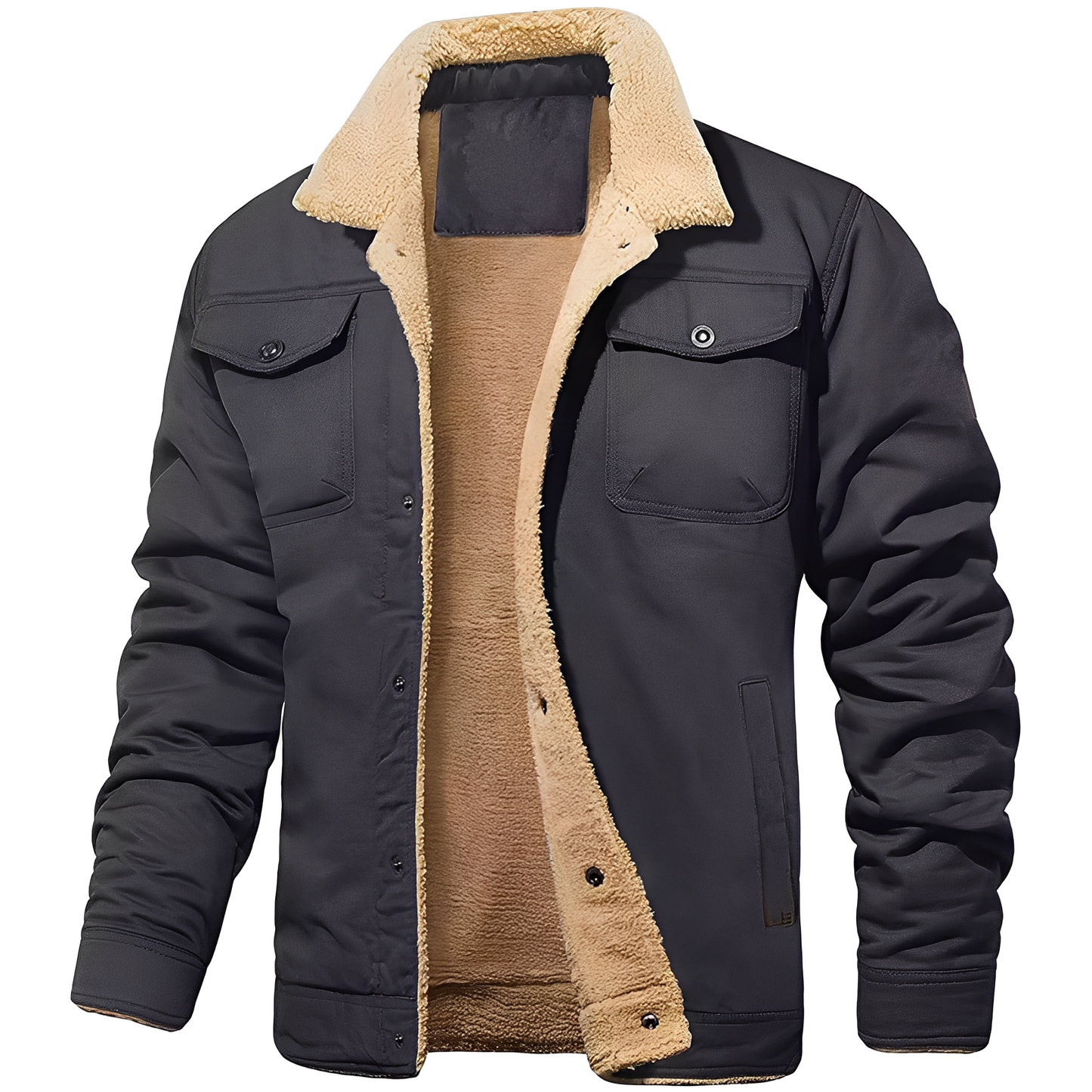 Dillon - Løs Jacke i Fleece-Twill for Herrer