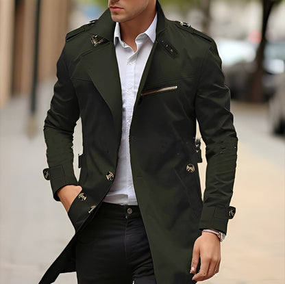 Ansel - Stilig trenchcoat med reverskrage for herrer