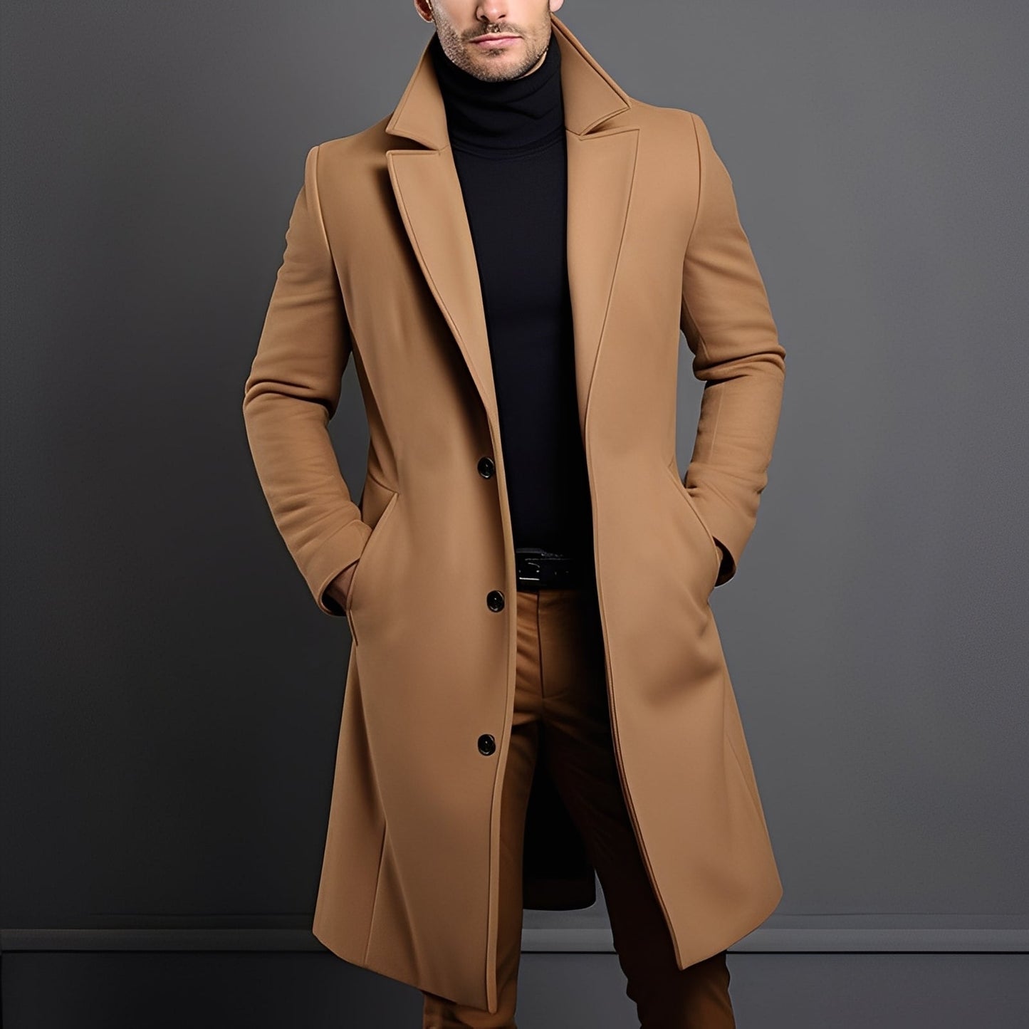Clifton - Moderne ull-trenchcoat for herrer