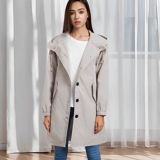 Vivyan - Lässig vannavvisende jakke med hette for damer