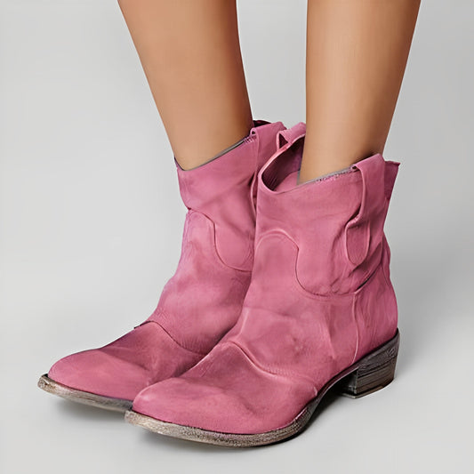Adaline - Retro cowboy-boots med lav hæl for damer