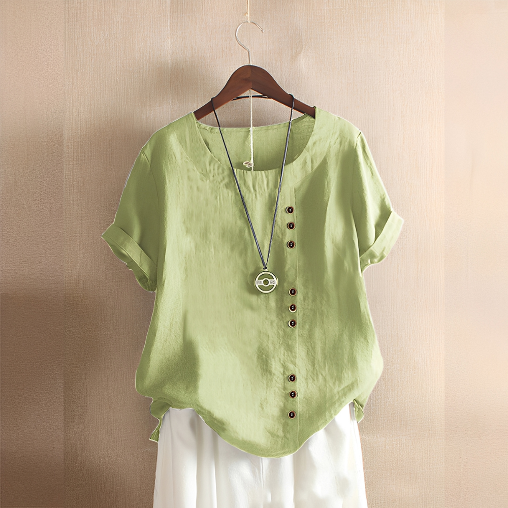 Corrine - Klassisk, avslappet linbluse for kvinner