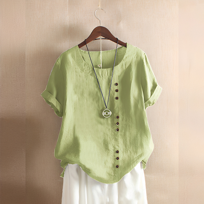 Corrine - Klassisk, avslappet linbluse for kvinner