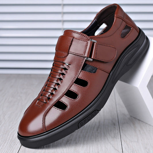 Nelson - Formelle sandaler med skåret skinn for menn