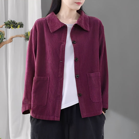 Chloe - Casually corduroy jacket with pockets for women