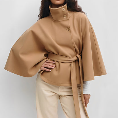 Carine - Jakke omslag med høy krage for kvinner