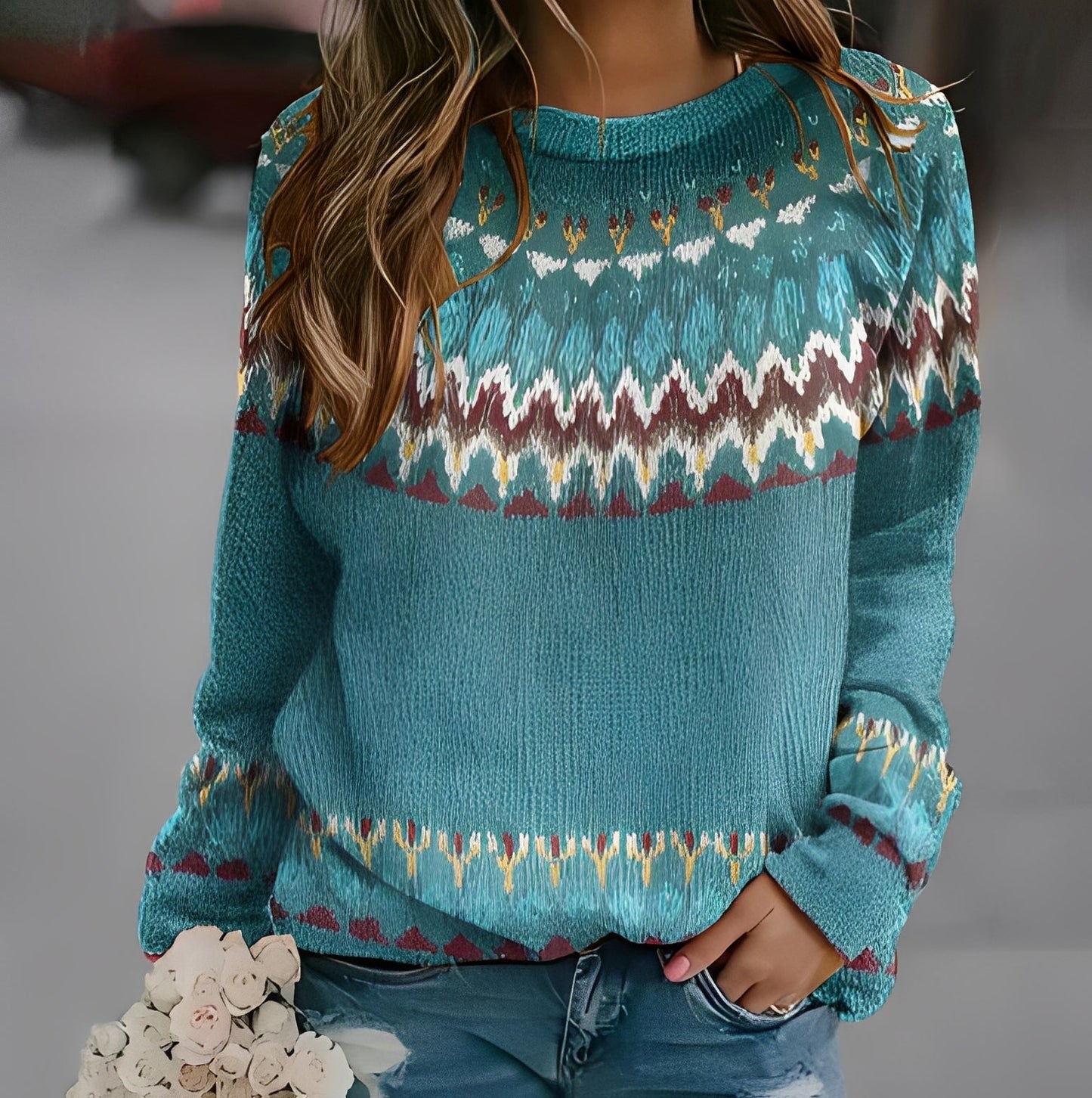 Madalyn - Stilig genser med trykk for damer