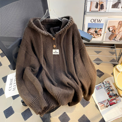 Haylee - Uformell hettegenser med knapper for damer