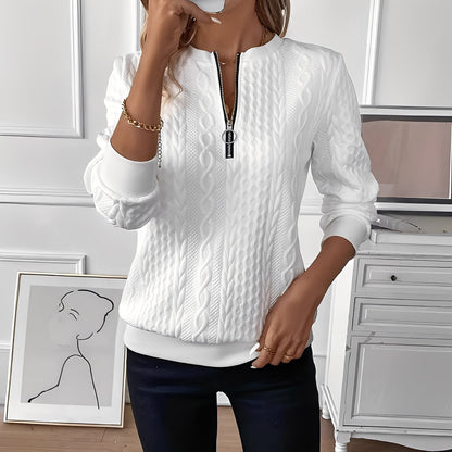 Chesley - Stilig strikkegenser med glidelås for damer