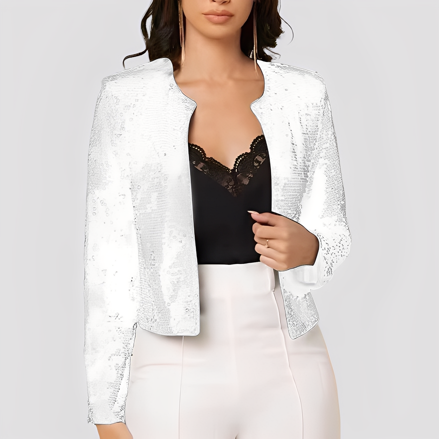 Shannen - Stilig Blazer med Glitter for Damer