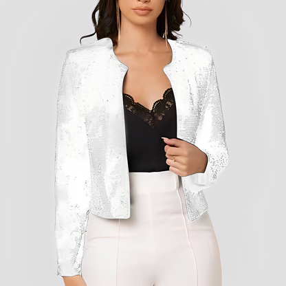 Shannen - Stilig Blazer med Glitter for Damer