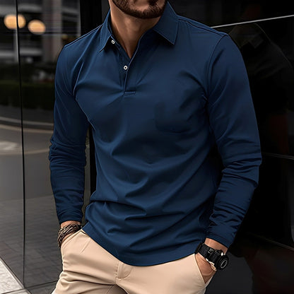 Deacon - Tilfeldig langermet poloskjorte for herrer