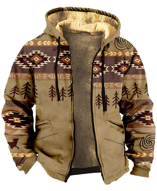 Mervin - Fargerik fløyelsjakke med hette for herrer