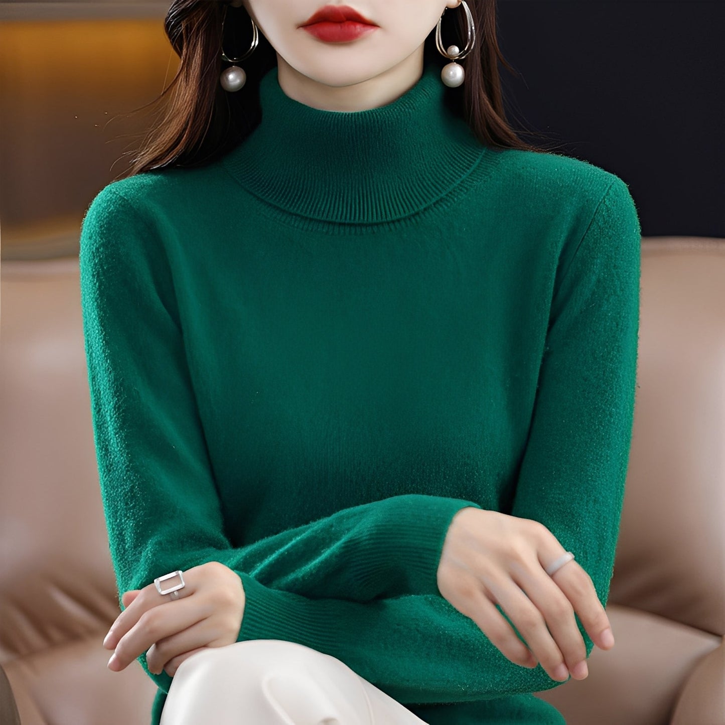Jocelin - Slank Rollkragenpullover for Damer