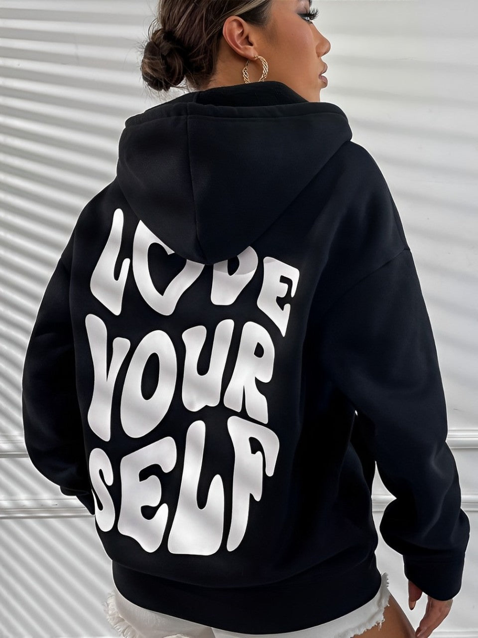 Daria – Trykt Bomull-Hoodie