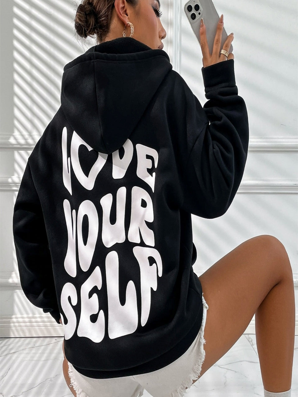 Daria – Trykt Bomull-Hoodie