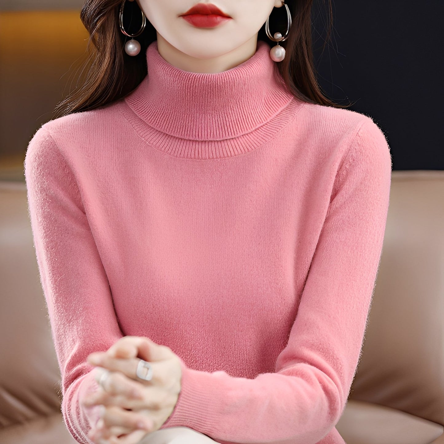 Jocelin - Slank Rollkragenpullover for Damer