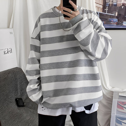 Christian - Oversized-strikkegenser med stripemønster for menn