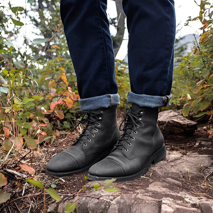 Garrick - Sterke Retro-lærstøvler for Menn