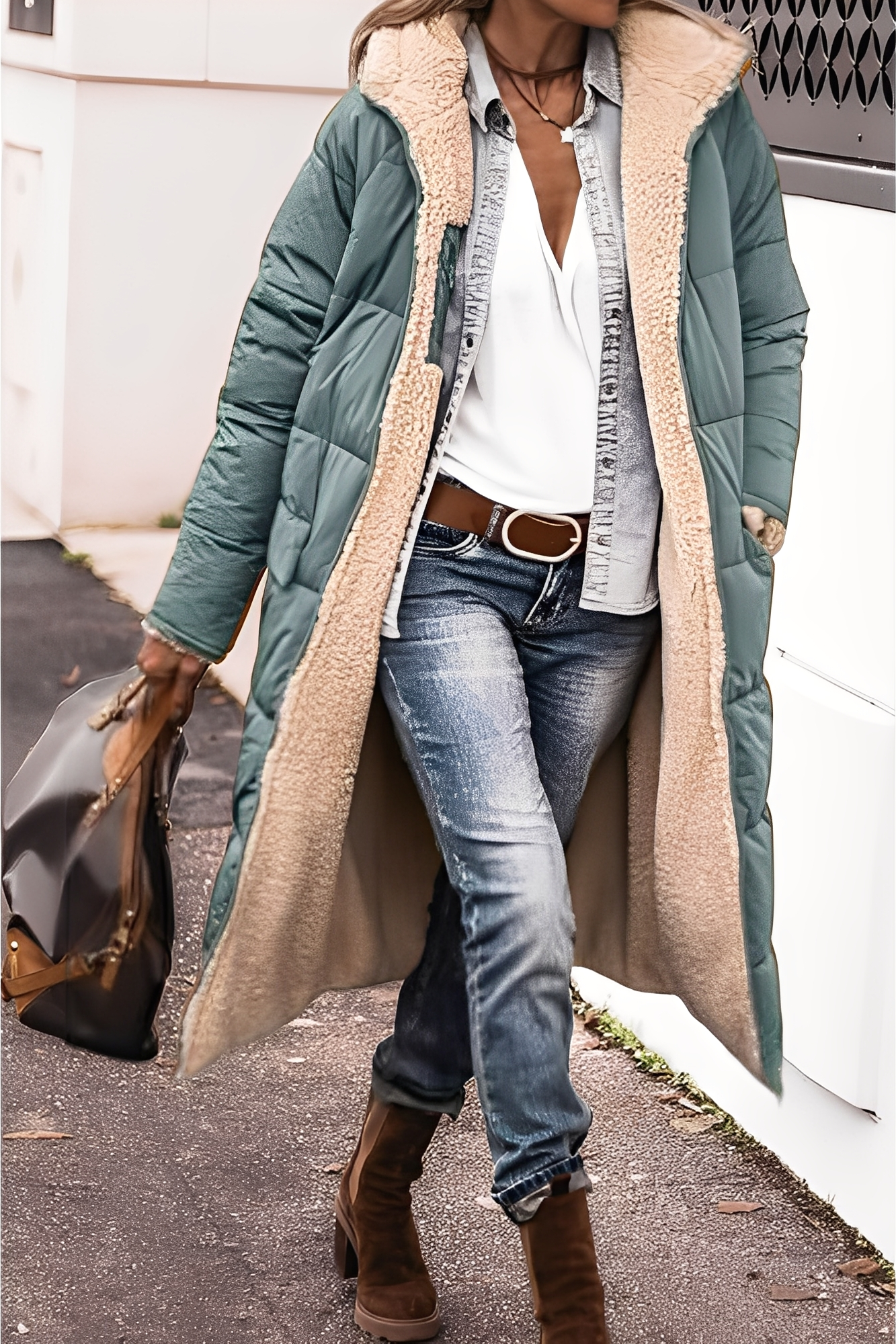 Carina - Elegant parka-frakk med hette for damer