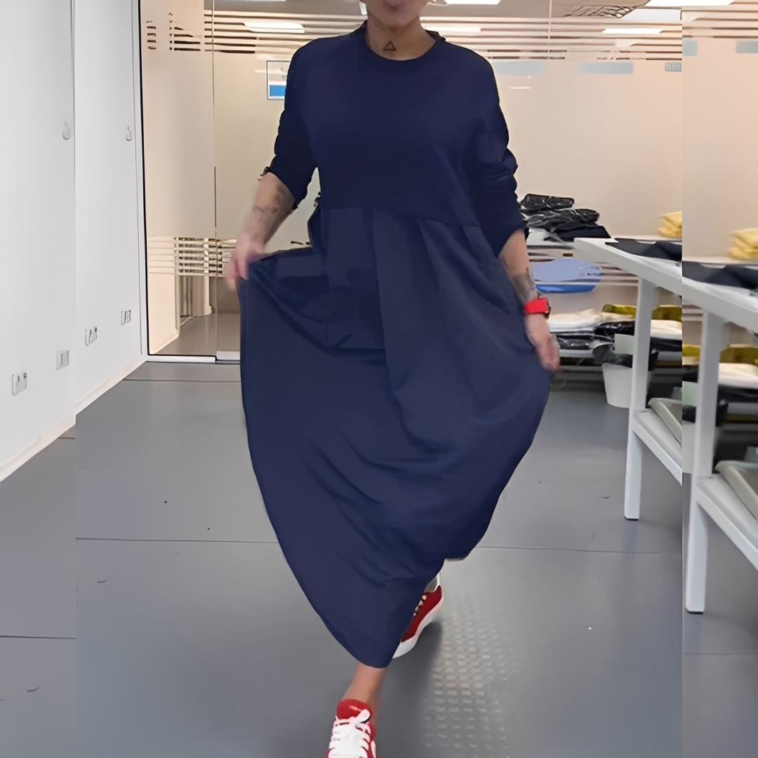 Gisèle - Kjole avslappet med rund hals for kvinner