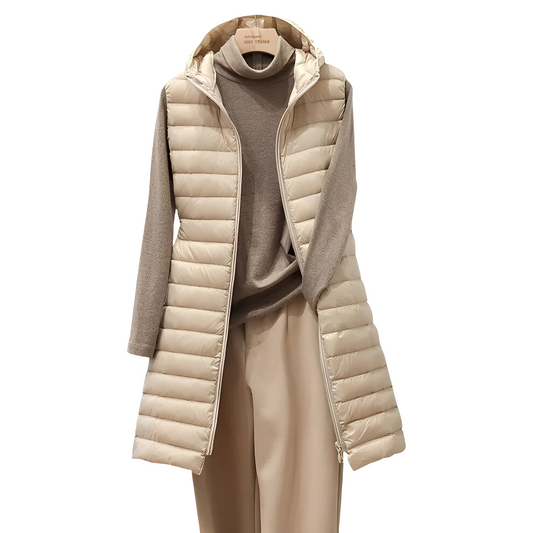 Joelle - Stilig lang vattert vest for damer