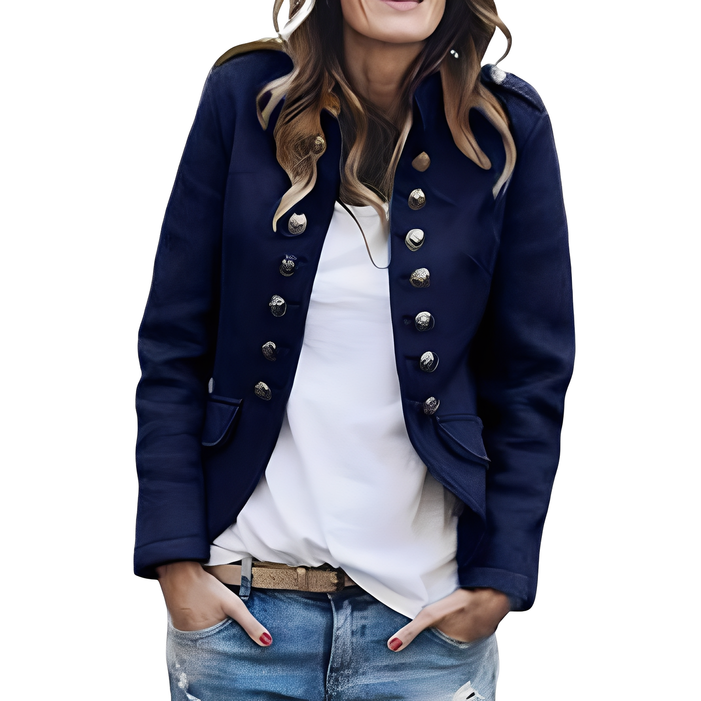Rhoda - Stilig Blazer med Ståkrage for Damer