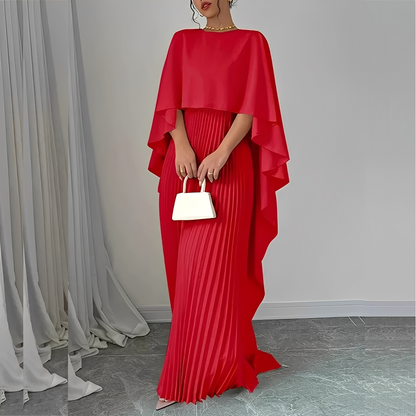 Marilou - Elegant kjole med plissert kappe for kvinner
