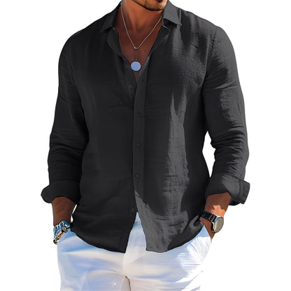 Félicien - Klassiske poloskjorter med lange ermer for menn