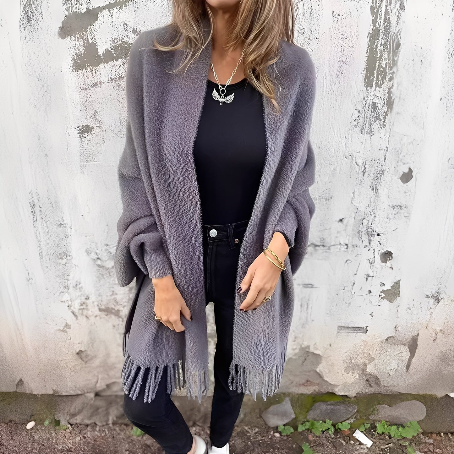 Bethney - Stilfulle, løst strikket jakke for damer