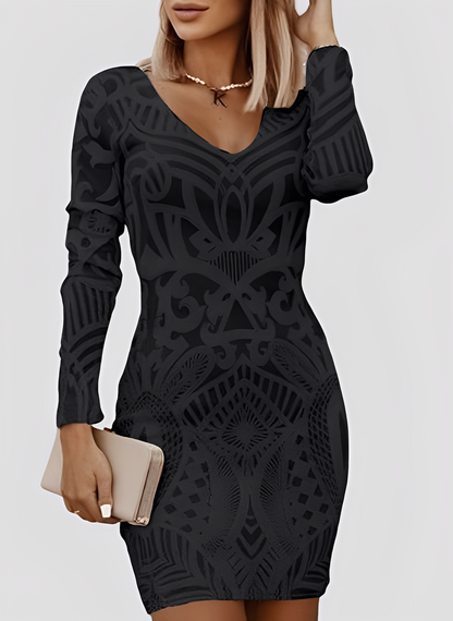 Caitlyn - Stilig, langermet slim-fit-kjole for damer