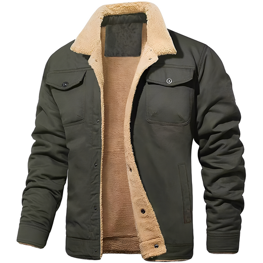 Dillon - Løs Jacke i Fleece-Twill for Herrer