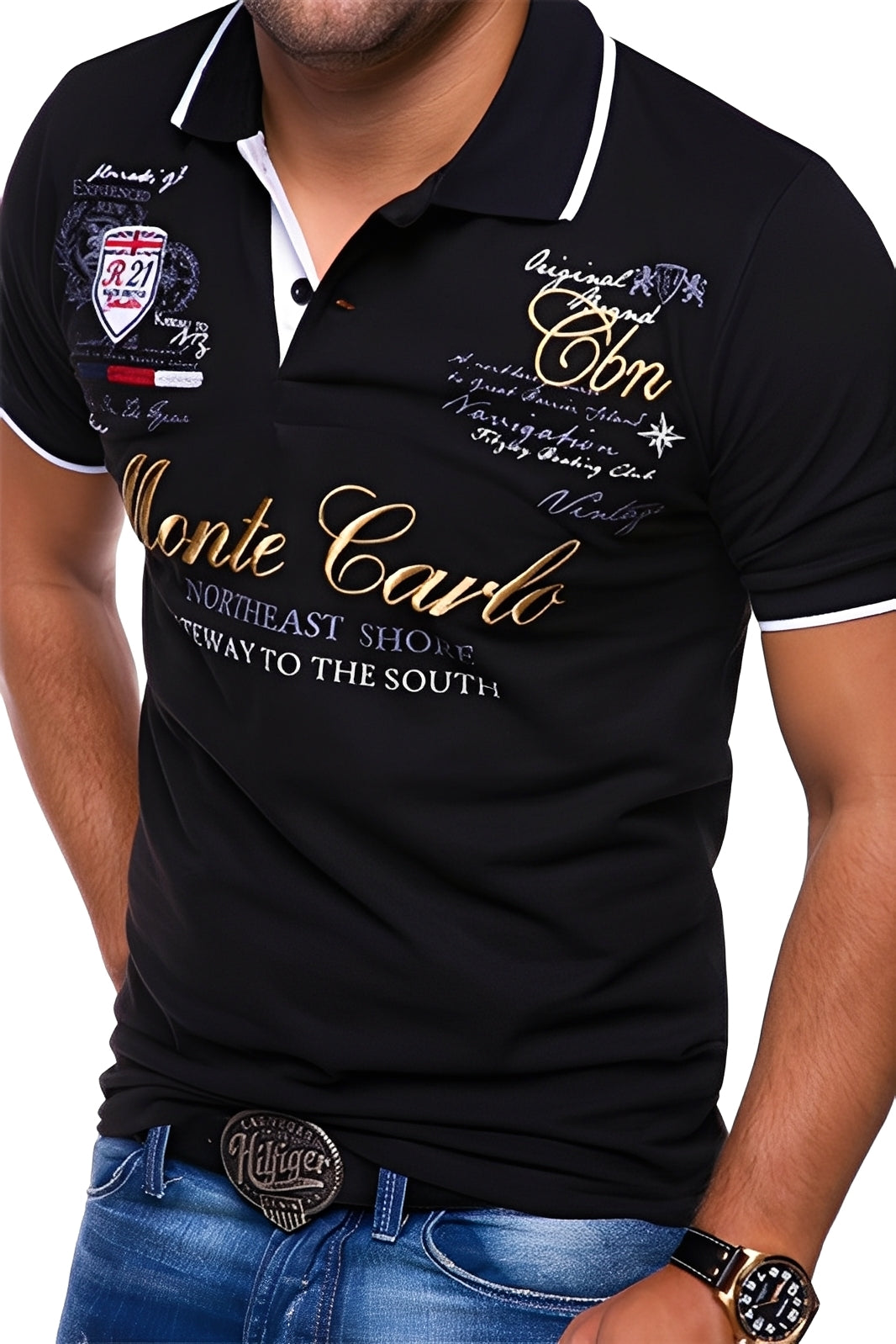 Brent - Lässiges Poloshirt mit Aufdruck für Herren