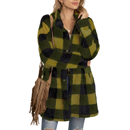 Malvina - Stilfulle lange rutete jakke for damer