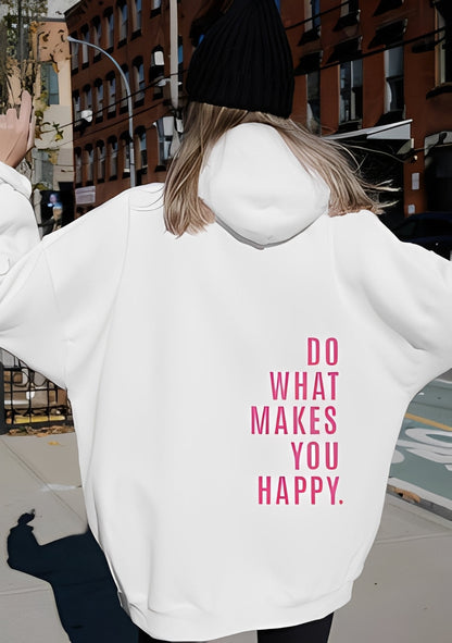 Adrienne - Elegant hettegenser med inskripsjon for kvinner