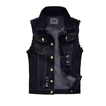 Morley - Retro-dongeri-vest med lommer for herrer