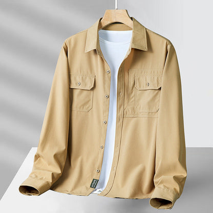 Philip - Tilfeldig langermet skjorte med lommer for herrer